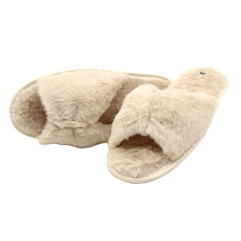 Evento Women's slippers with soft fur 20Pa36-3360 beige 3
