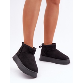 Women's black suede platform snow boots 1