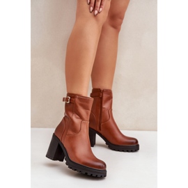Elegant women's brown ankle boots 1