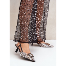 Women's high heels with an open heel black 1