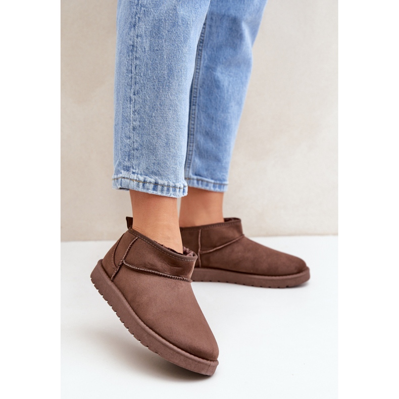 Women's brown suede platform snow boots 1