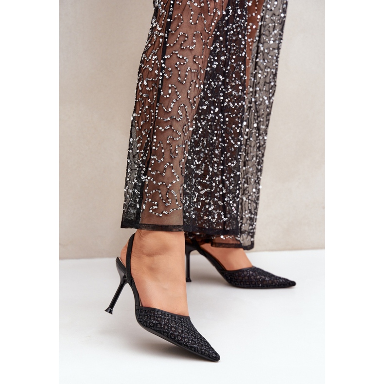 High heels Model Berilae B1639-202 Black Glitter - Step in style 1