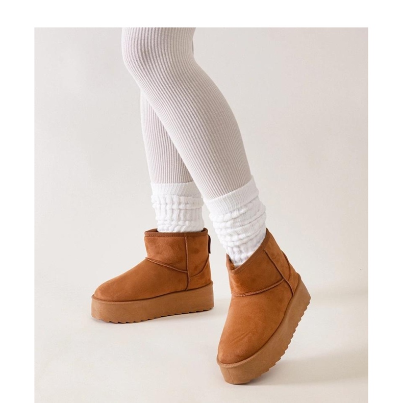 Brown casual snow boots with a high platform Thaisa - Solea 1