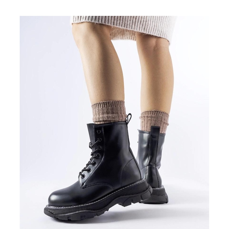 Black workers shoes with a massive Borsano - Solea sole 1