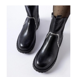 Black ankle boots decorated with zircons Anastasio - Solea 1