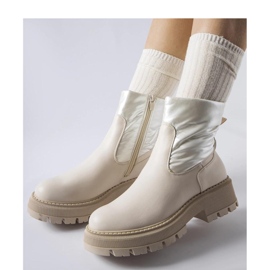 Beige ankle boots with a decorative upper by Garrett - Solea 1