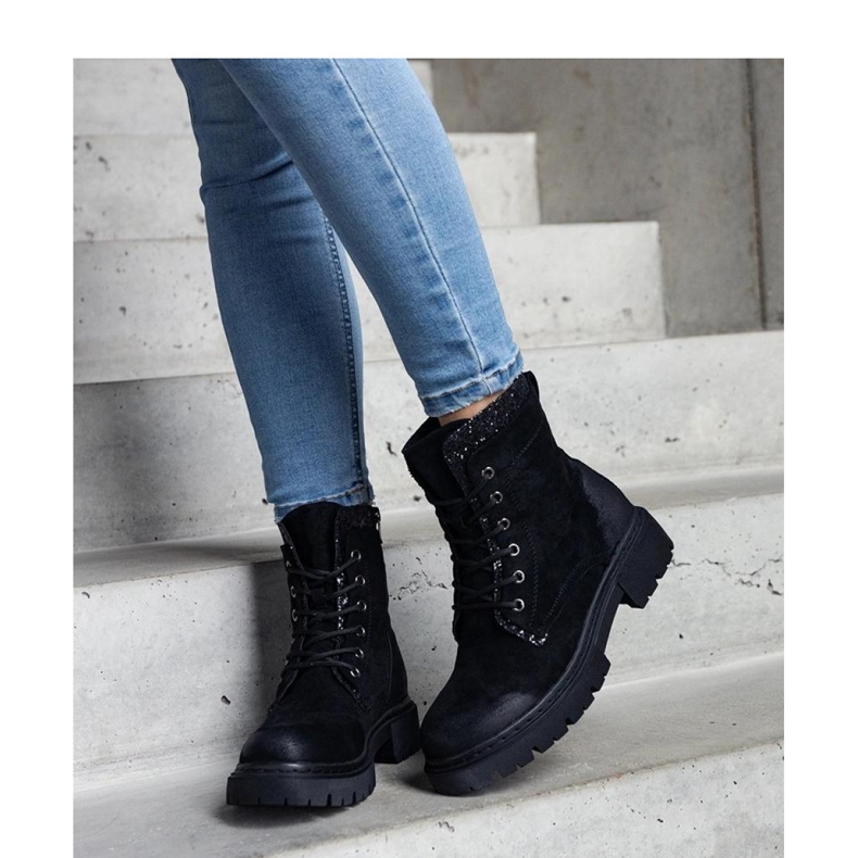 Black ankle boots with shiny Prairie inserts - Solea 2