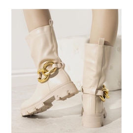 Beige insulated boots with a chain Harrison - Solea 1
