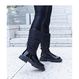 Black insulated patent boots from Villafranca - Solea 1 Black insulated patent boots from Villafranca - Solea 1