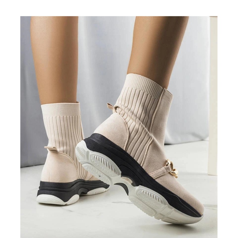 Beige insulated ankle boots with Ulster chain - Solea 2