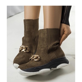 Green insulated ankle boots with Ulster chain - Solea 1