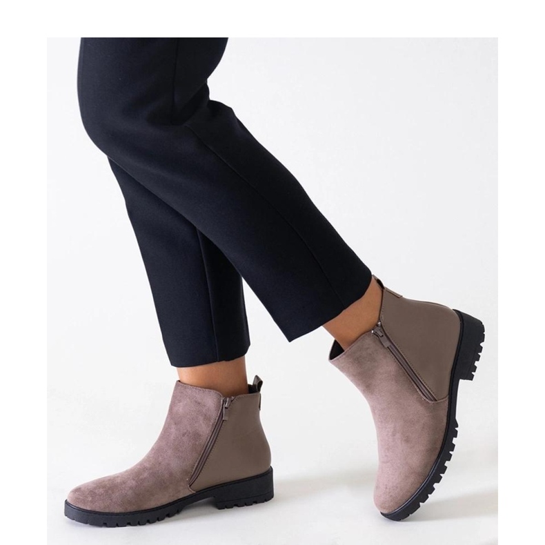 Brown platform boots made of eco-suede Kirla - Solea 1 Brown platform boots made of eco-suede Kirla - Solea 1