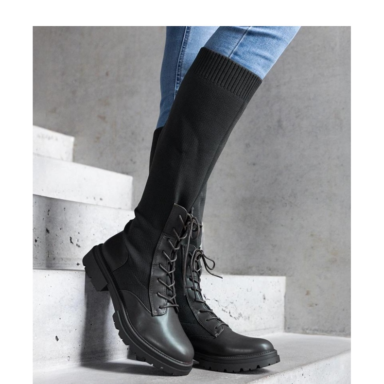 Green slip-on boots with a flexible material upper by Luana - Solea 1