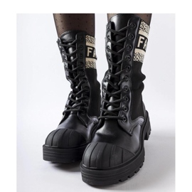 Black sock boots with a white Daria - Solea inscription 1