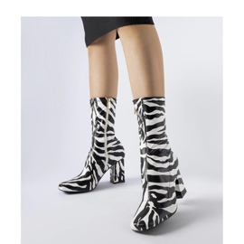 Imitation zebra ankle boots Upland - Solea black 1