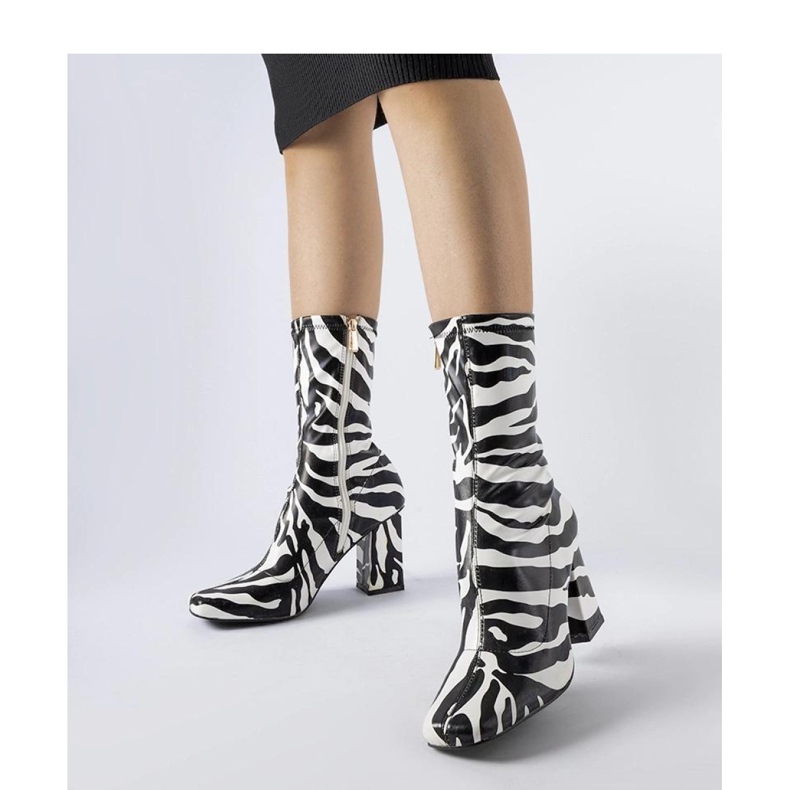 Imitation zebra ankle boots Upland - Solea black 1