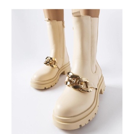 Beige ankle boots with a chain from Thierry - Solea 1