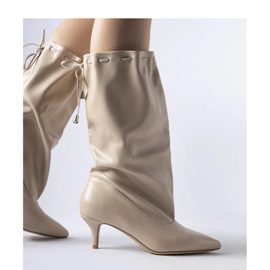 Beige boots with a low heel from Deserres - Solea 1