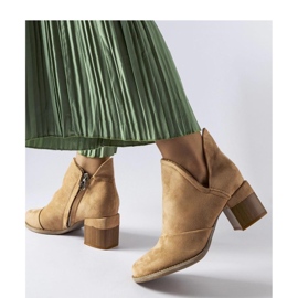 Beige ankle boots with an irregular upper by Busson - Solea 1