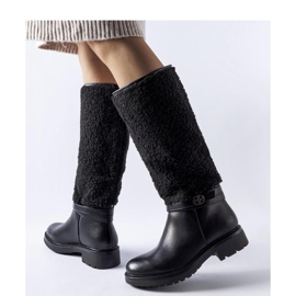 Black boots decorated with fur Plains - Solea 1
