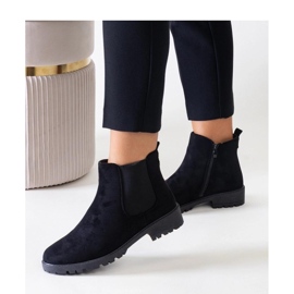 Black classic casual ankle boots made of eco-suede Saber - Solea 1
