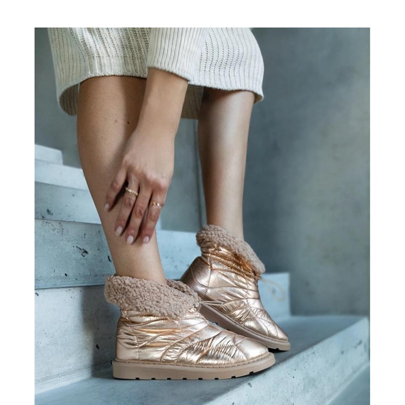 Gold insulated snow boots with cuff Caellita - Solea 1