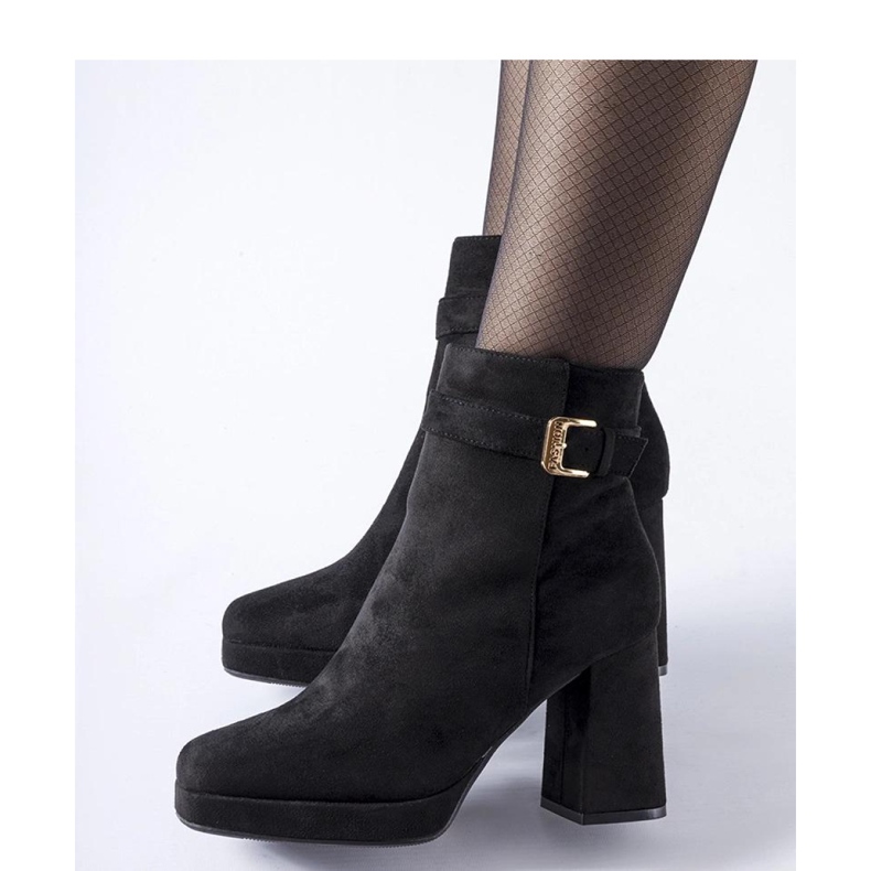 Black insulated classic ankle boots made of Caio - Solea suede 1