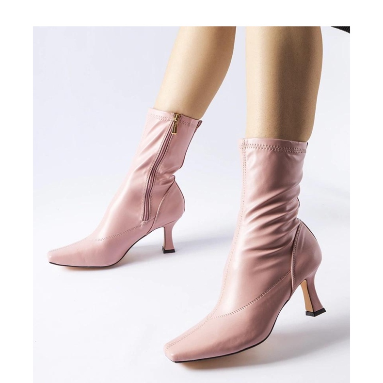 Pink low-heeled ankle boots from Luisella - Solea 1