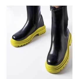 Black ankle boots with a colorful sole by Delebio - Solea 2