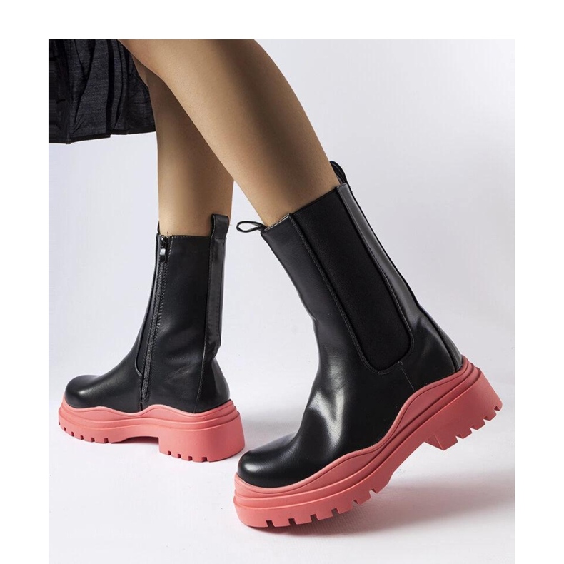 Black boots with a colored sole 1