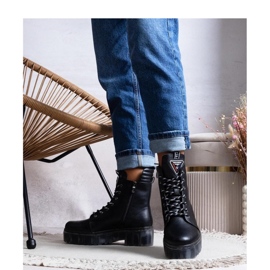 Black boots, natural leather 1