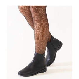 Black classic ankle boots made of eco-leather 1