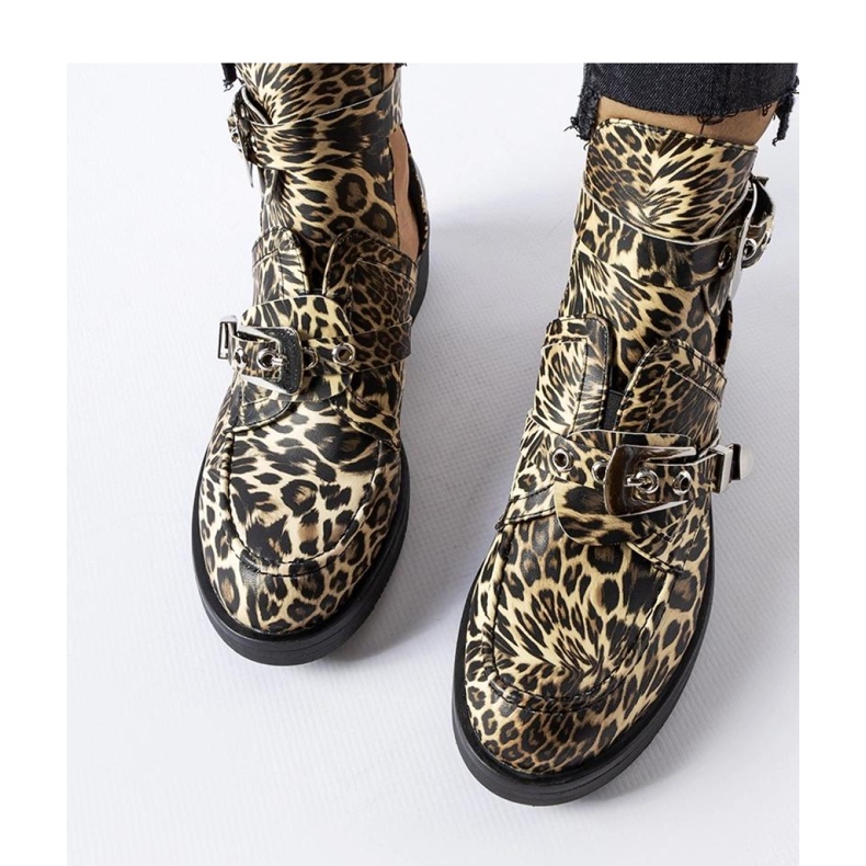 Boots with leopard print cutouts black 1