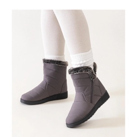 Gray snow boots decorated with fur grey 1