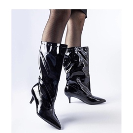 Black boots with a low heel 1