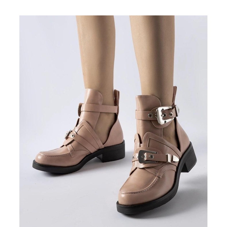Pink ankle boots with cutouts 1