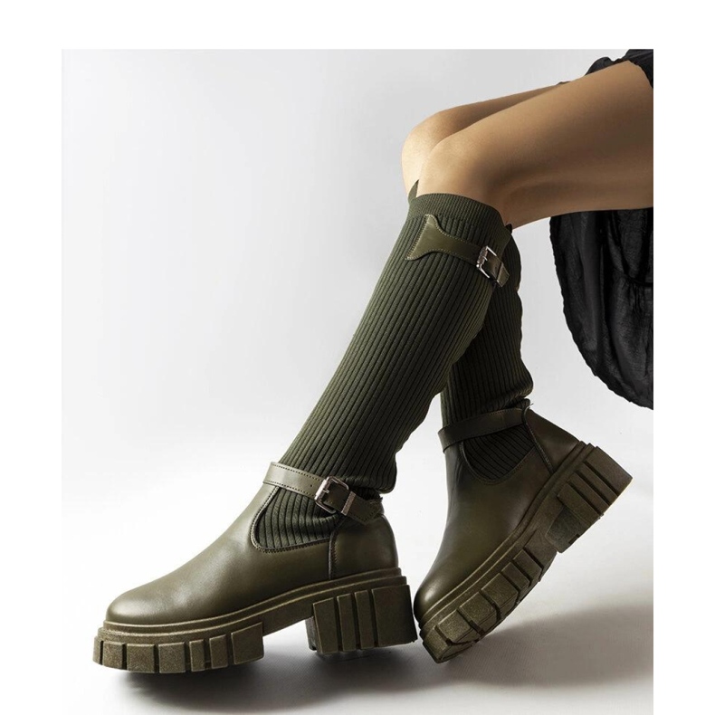 Green boots with a flexible upper 1