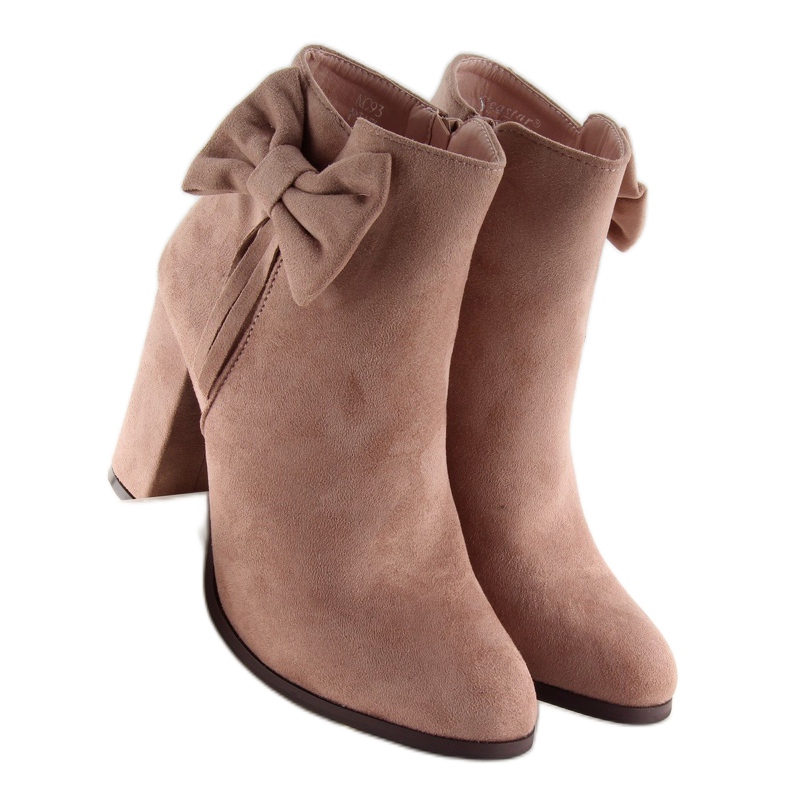 High-heeled boots with pink nc93 Pink bow multicolored 1