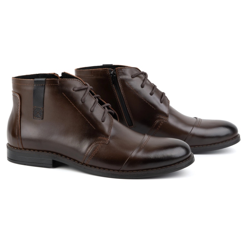 Olivier Men's winter shoes, elegant ankle boots 282LU, dark brown 3