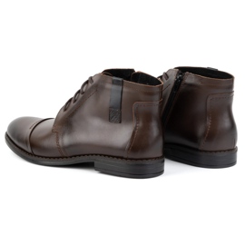 Olivier Men's winter shoes, elegant ankle boots 282LU, dark brown 6