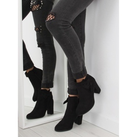 High-heeled boots with a bow black nc93 Black 2