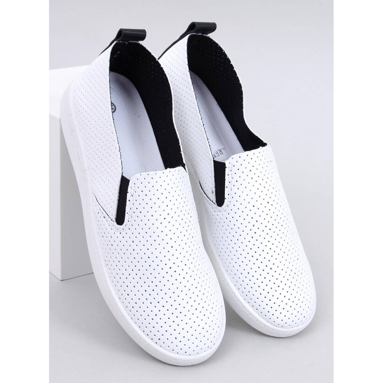 WHITE/BLACK slip-on sneakers 1