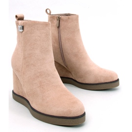 Khaki wedge boots beige 1