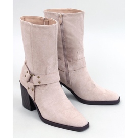 Suede cowboy boots Beige 1