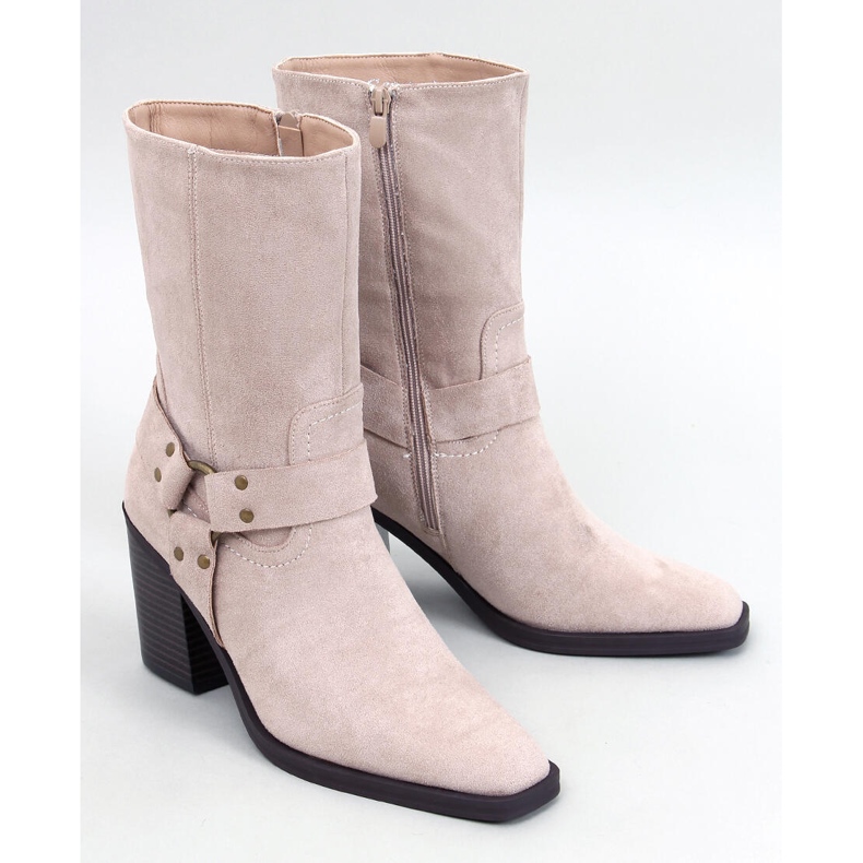 Suede cowboy boots Beige 1