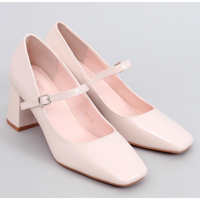 Mary Jane Beige style high heel pumps 1