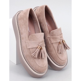 Platform loafers with tassels Beige 1