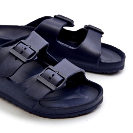 News Men's light foam flip-flops with buckles, navy blue Avatara 4
