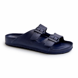 News Men's light foam flip-flops with buckles, navy blue Avatara 5