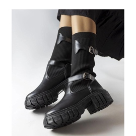 Black stylish boots with an elastic upper 1